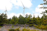 Lempster, NH - Wind Turbine and Stone Wall